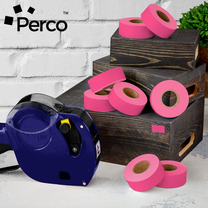 Perco 1 Line Fluorescent Pink Labels - 8 Rolls, 1 Sleeve, 8,000 Blank Price and Date Gun Labels for Perco Lite, X, Plus and Pro 1 Line Price and Date Guns - Made in USA - Image 5